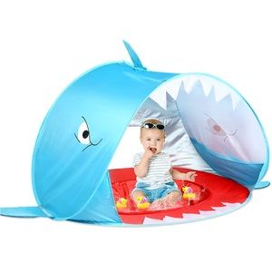 Dinosaur baby beach tent with pool with uv protection
